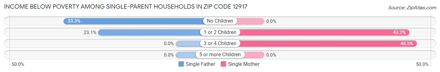 Income Below Poverty Among Single-Parent Households in Zip Code 12917
