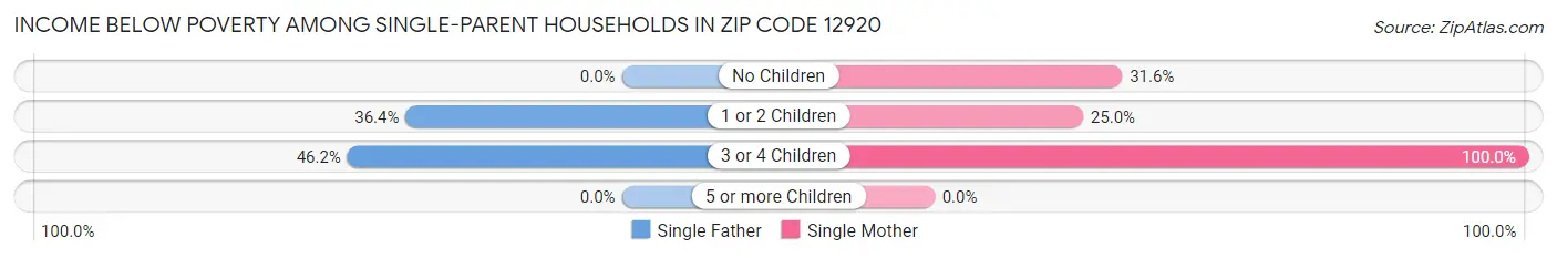 Income Below Poverty Among Single-Parent Households in Zip Code 12920