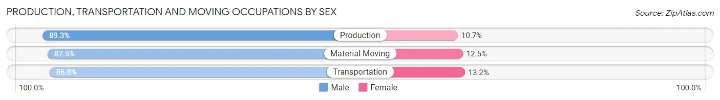 Production, Transportation and Moving Occupations by Sex in Zip Code 12920
