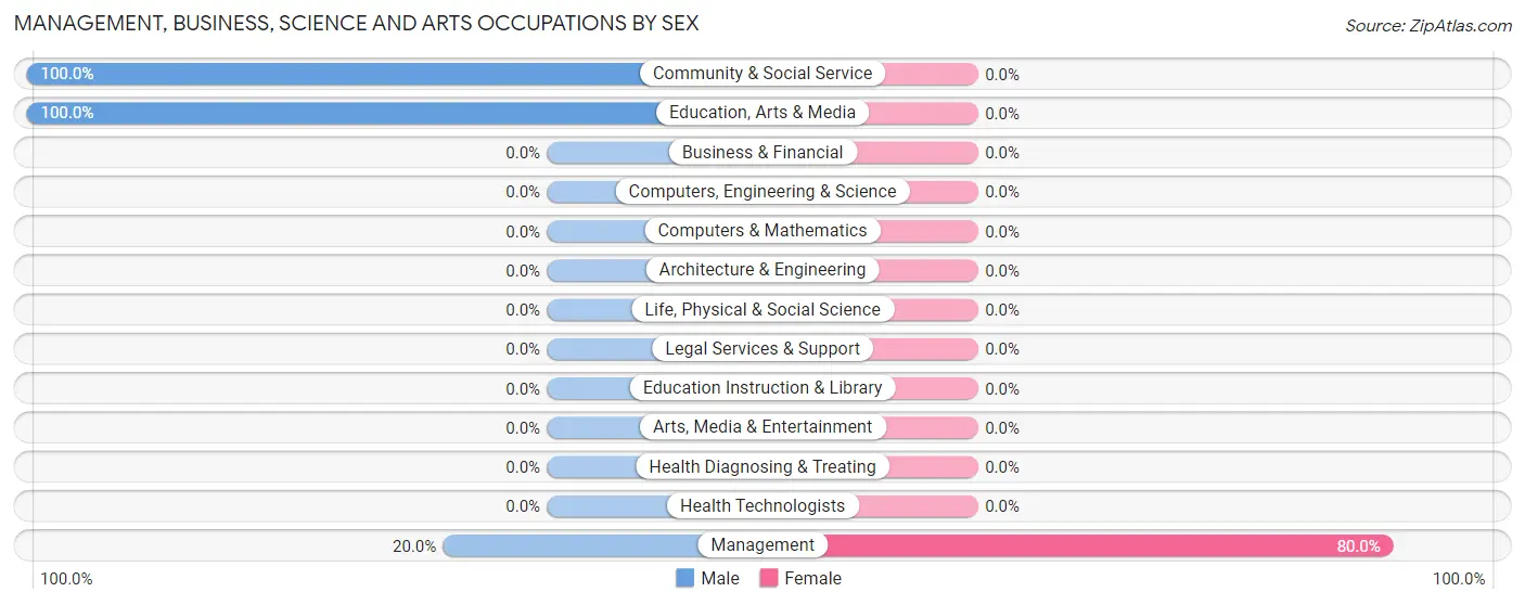 Management, Business, Science and Arts Occupations by Sex in Zip Code 12922