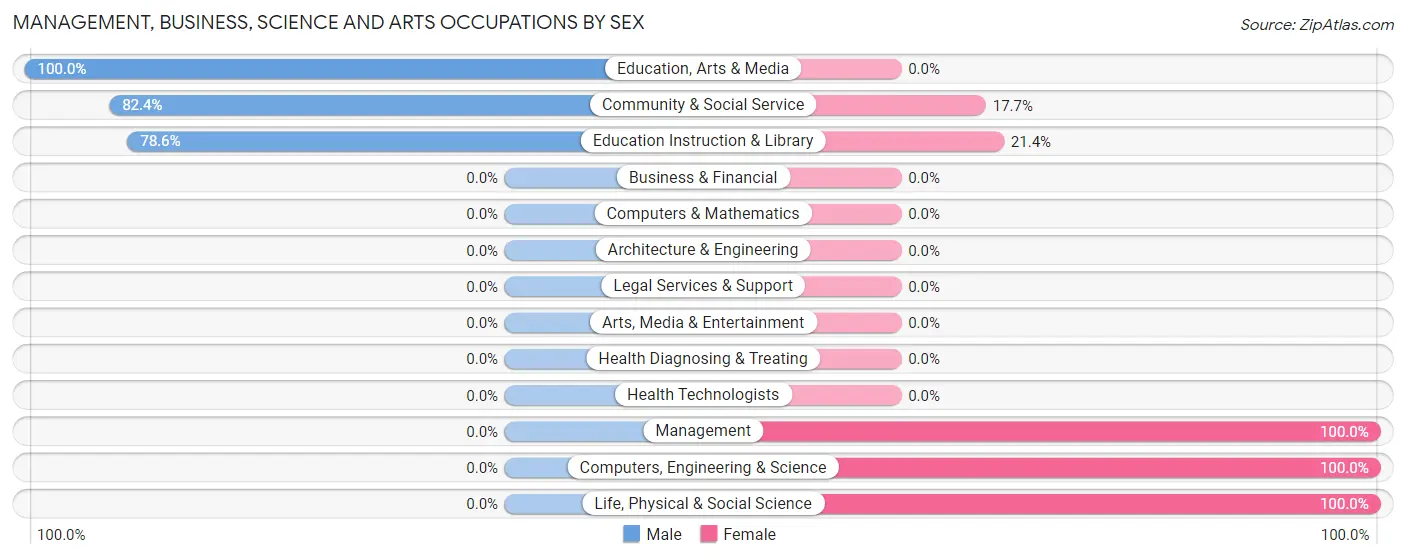 Management, Business, Science and Arts Occupations by Sex in Zip Code 12969