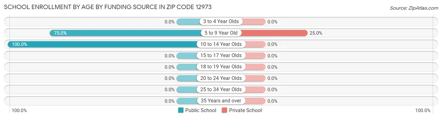 School Enrollment by Age by Funding Source in Zip Code 12973