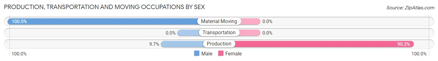 Production, Transportation and Moving Occupations by Sex in Zip Code 12974