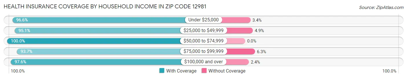 Health Insurance Coverage by Household Income in Zip Code 12981