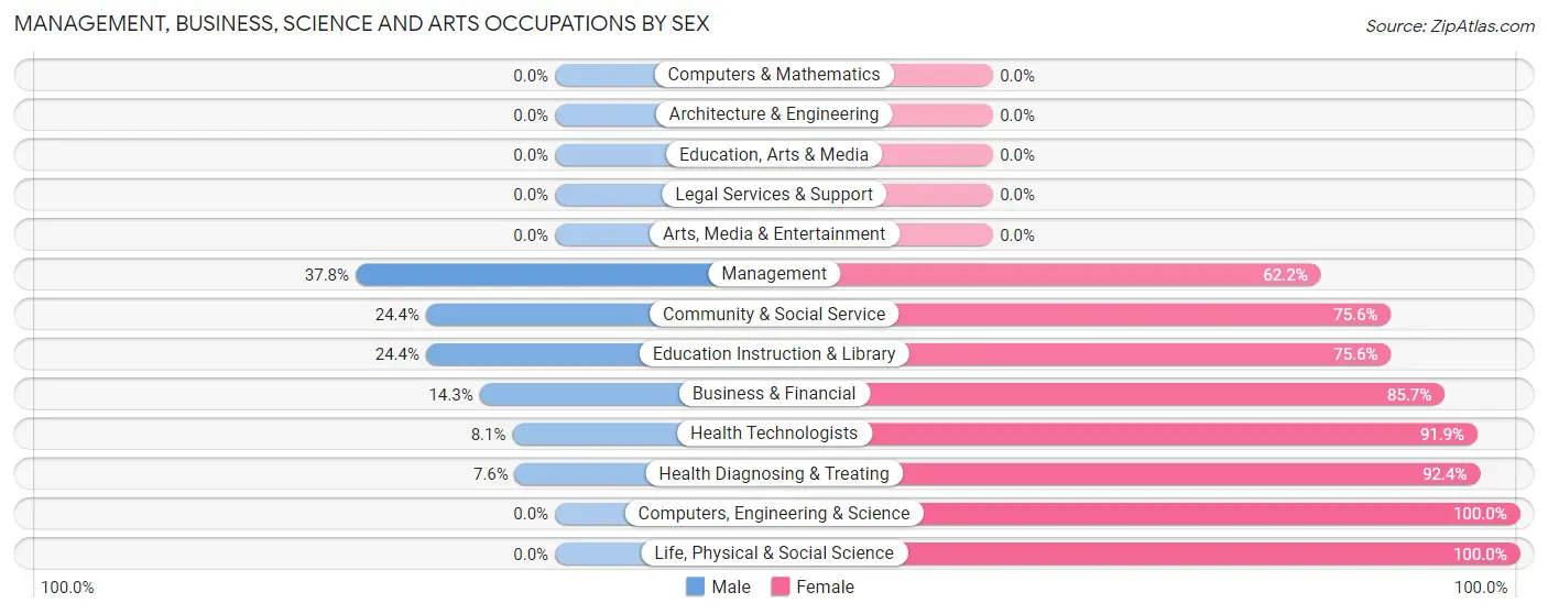 Management, Business, Science and Arts Occupations by Sex in Zip Code 12981