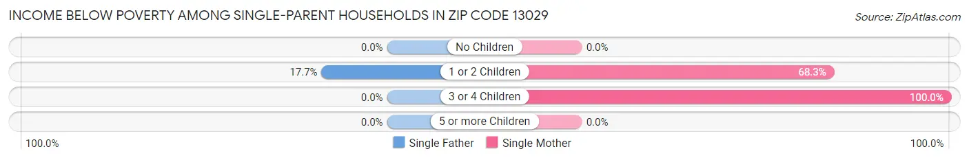 Income Below Poverty Among Single-Parent Households in Zip Code 13029