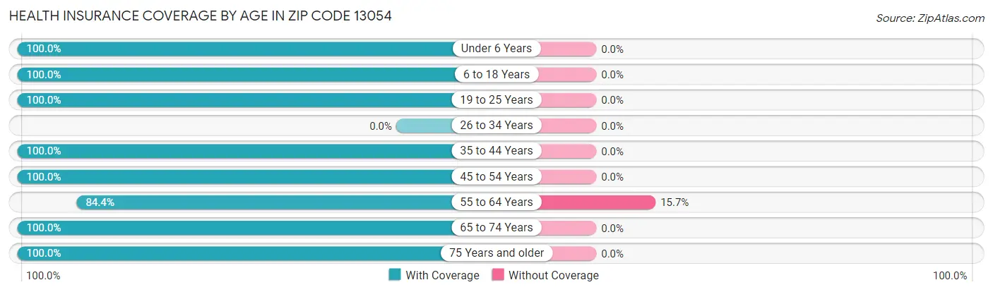 Health Insurance Coverage by Age in Zip Code 13054