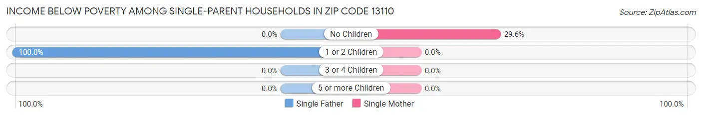 Income Below Poverty Among Single-Parent Households in Zip Code 13110