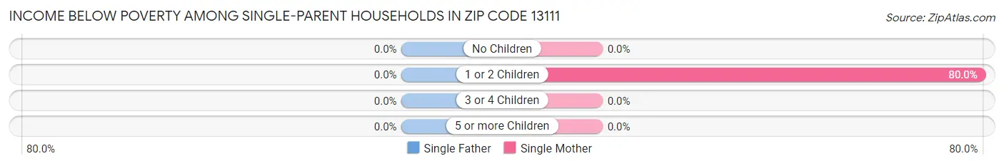 Income Below Poverty Among Single-Parent Households in Zip Code 13111