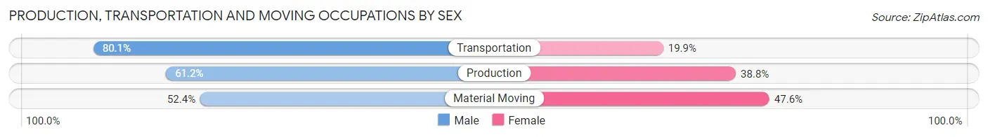 Production, Transportation and Moving Occupations by Sex in Zip Code 13114
