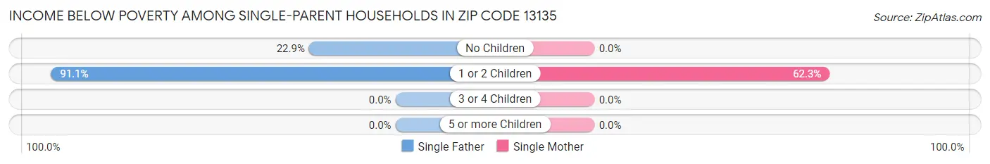 Income Below Poverty Among Single-Parent Households in Zip Code 13135