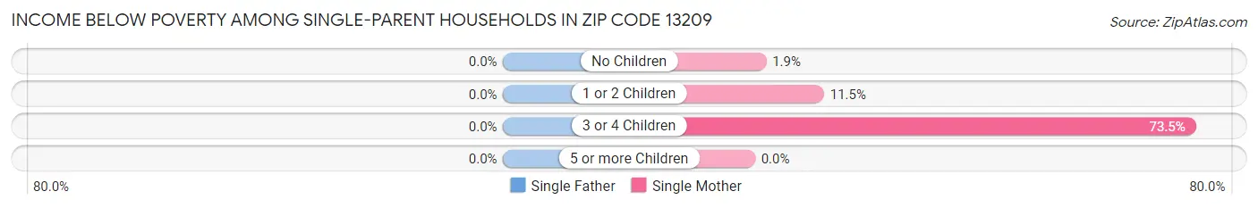 Income Below Poverty Among Single-Parent Households in Zip Code 13209