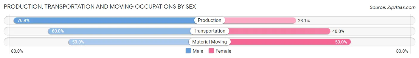 Production, Transportation and Moving Occupations by Sex in Zip Code 13315