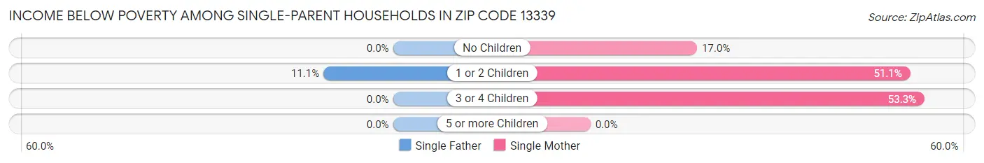 Income Below Poverty Among Single-Parent Households in Zip Code 13339