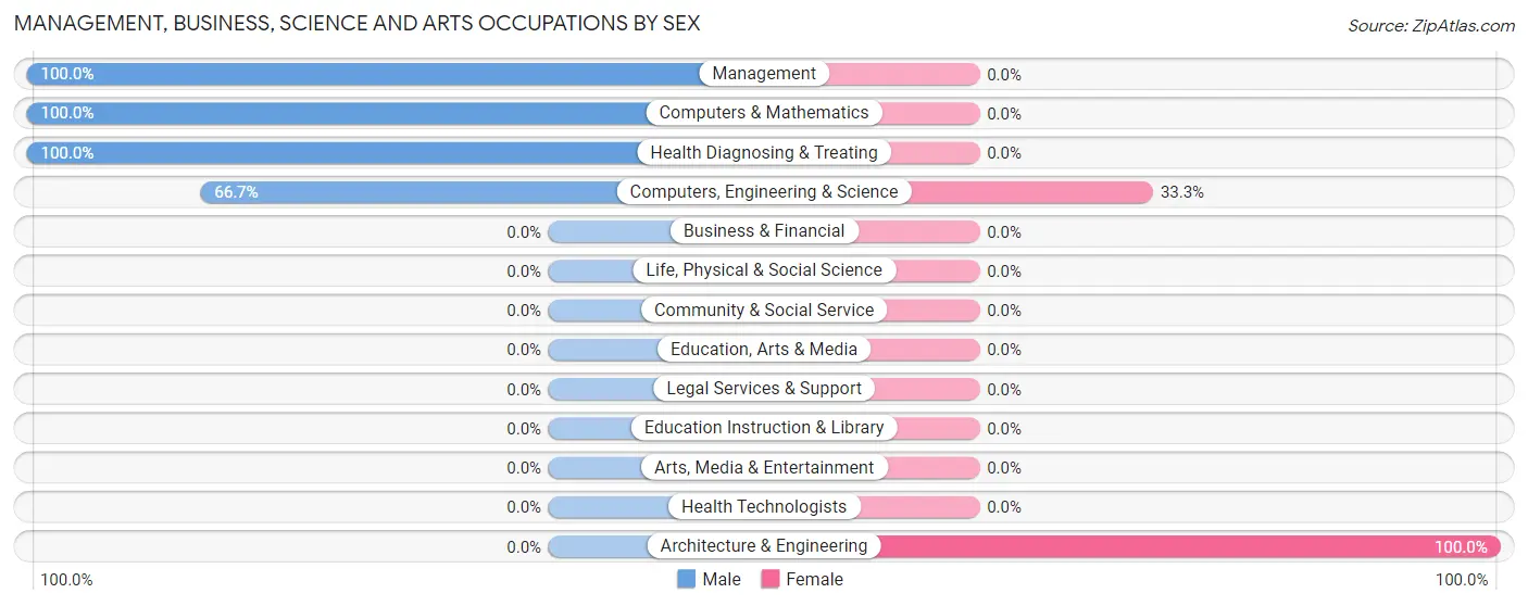 Management, Business, Science and Arts Occupations by Sex in Zip Code 13353