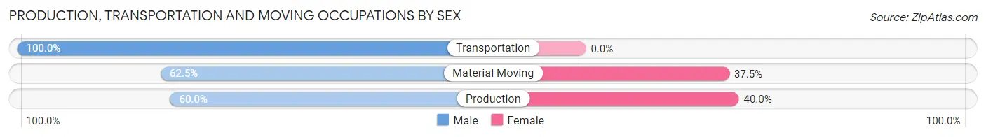 Production, Transportation and Moving Occupations by Sex in Zip Code 13368