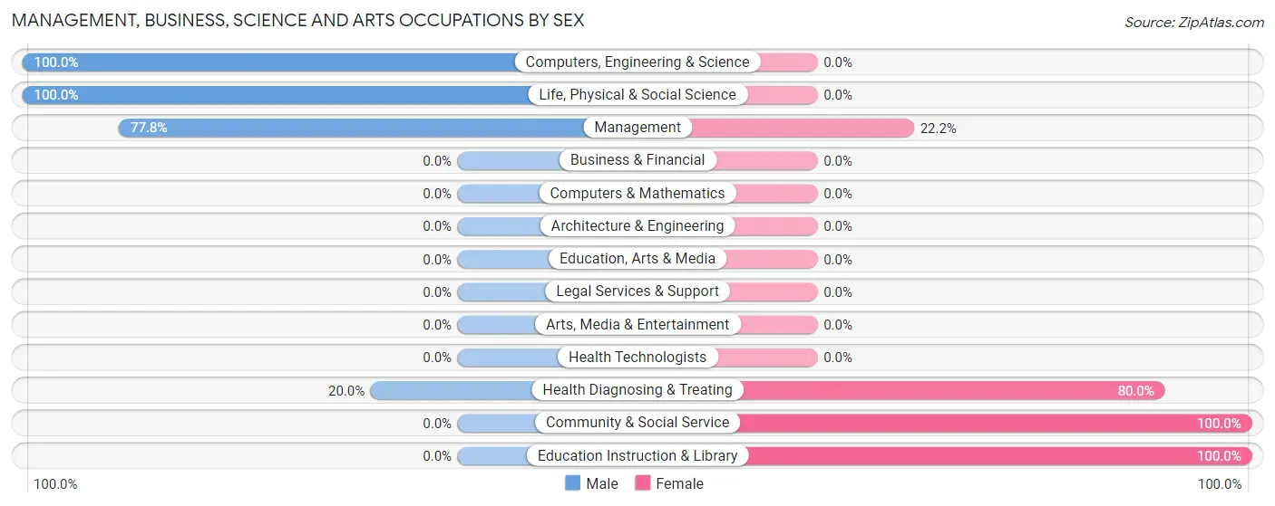 Management, Business, Science and Arts Occupations by Sex in Zip Code 13437