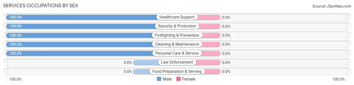 Services Occupations by Sex in Zip Code 13468
