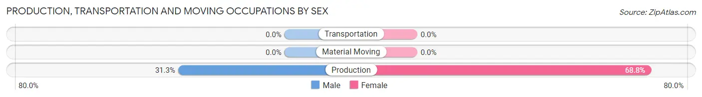 Production, Transportation and Moving Occupations by Sex in Zip Code 13482