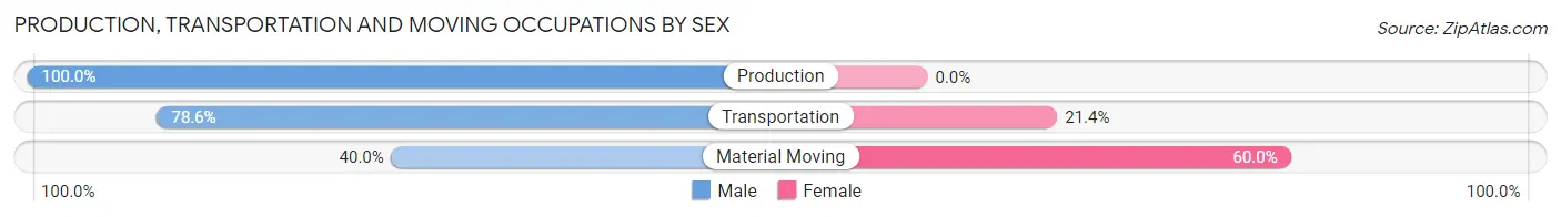 Production, Transportation and Moving Occupations by Sex in Zip Code 13673