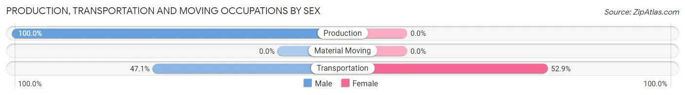 Production, Transportation and Moving Occupations by Sex in Zip Code 13681