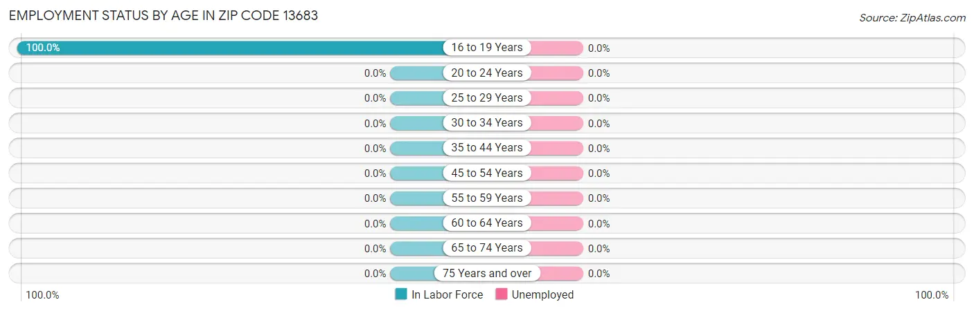 Employment Status by Age in Zip Code 13683