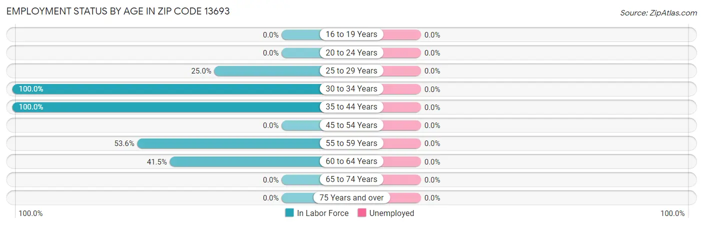 Employment Status by Age in Zip Code 13693