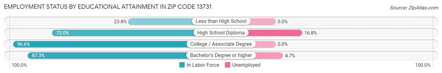 Employment Status by Educational Attainment in Zip Code 13731