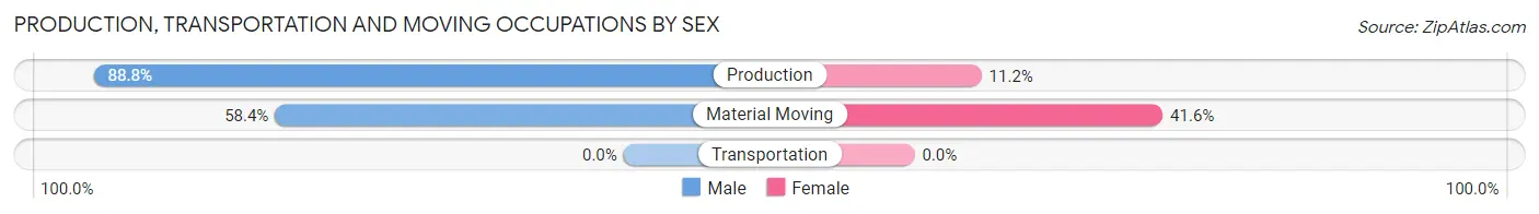 Production, Transportation and Moving Occupations by Sex in Zip Code 13746
