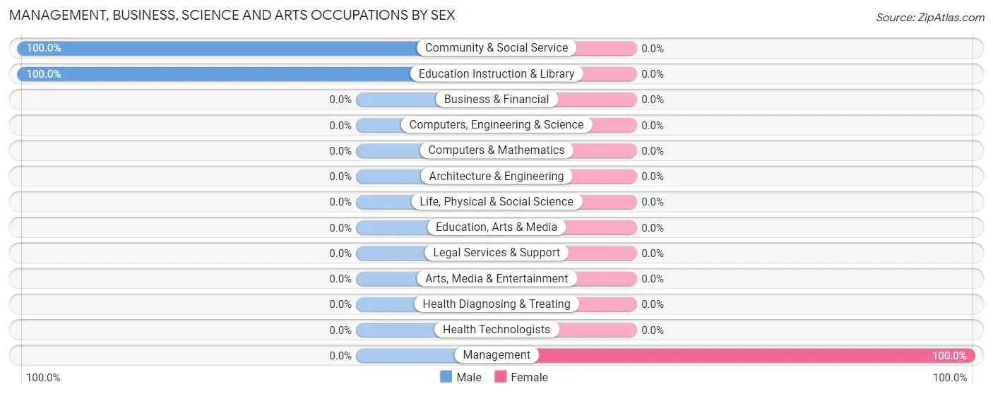 Management, Business, Science and Arts Occupations by Sex in Zip Code 13751