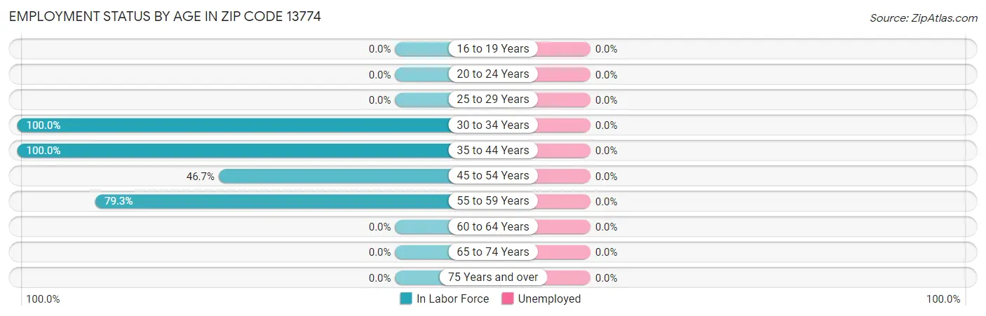 Employment Status by Age in Zip Code 13774