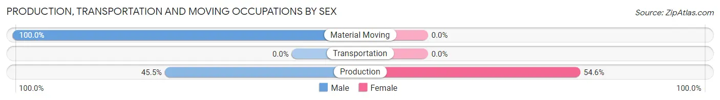Production, Transportation and Moving Occupations by Sex in Zip Code 13776
