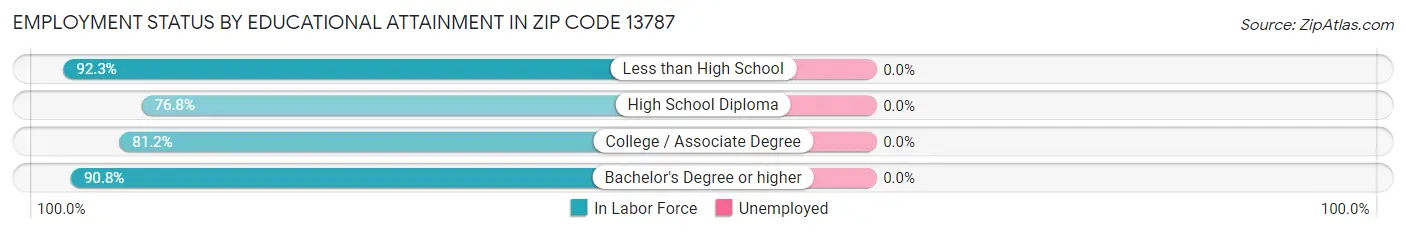 Employment Status by Educational Attainment in Zip Code 13787