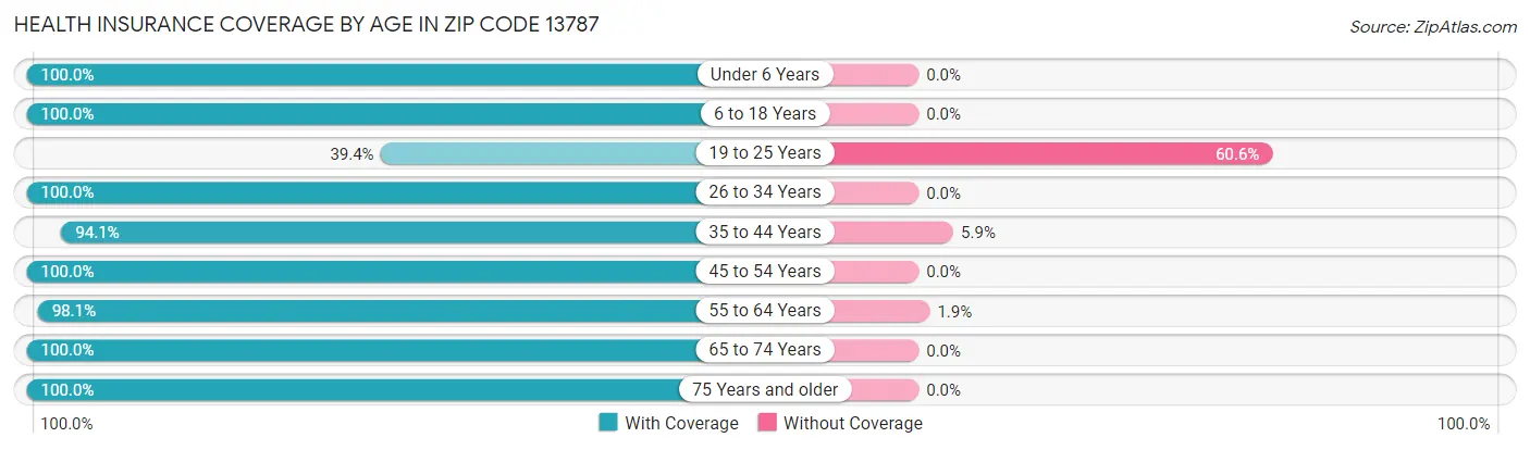 Health Insurance Coverage by Age in Zip Code 13787