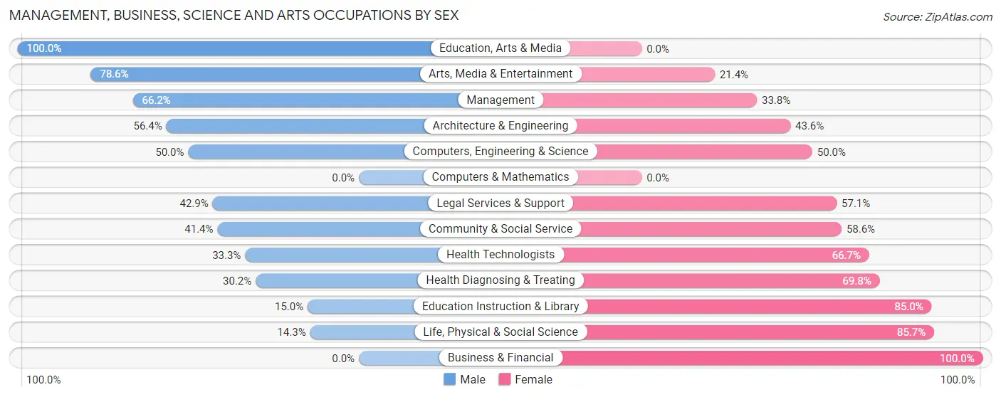 Management, Business, Science and Arts Occupations by Sex in Zip Code 13788