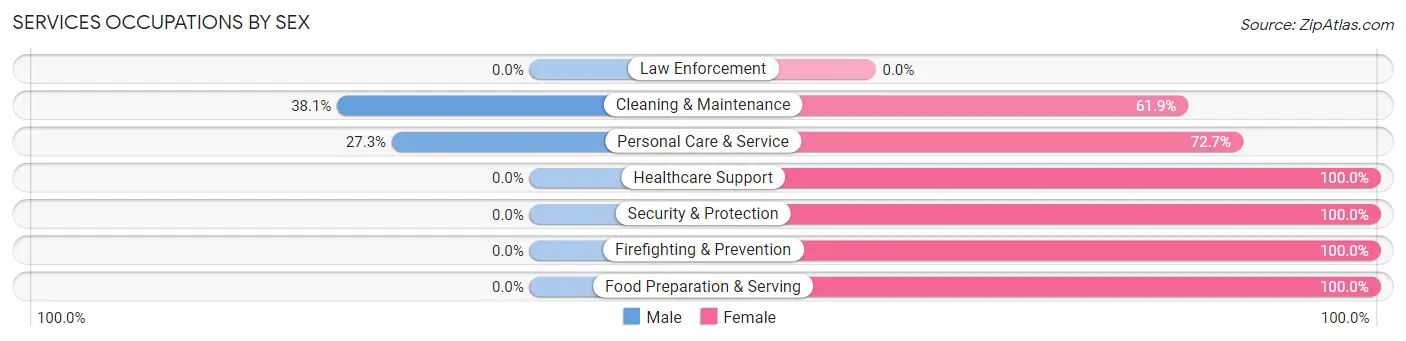 Services Occupations by Sex in Zip Code 13788
