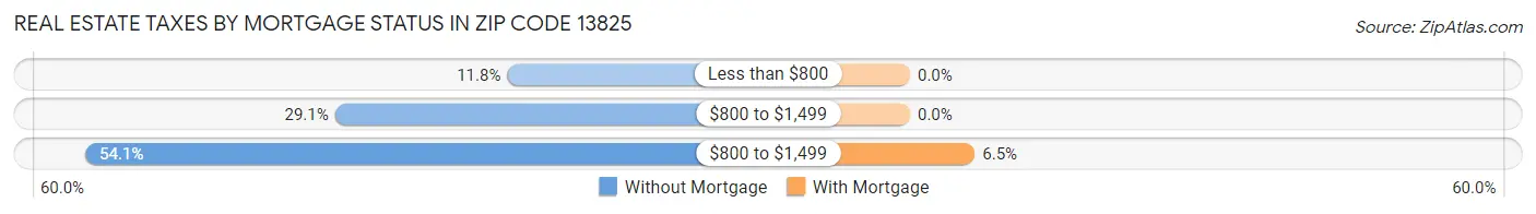 Real Estate Taxes by Mortgage Status in Zip Code 13825