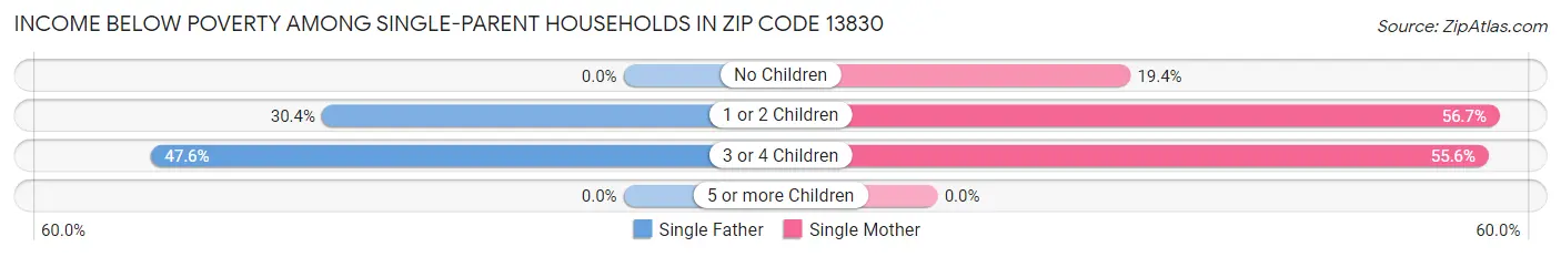Income Below Poverty Among Single-Parent Households in Zip Code 13830