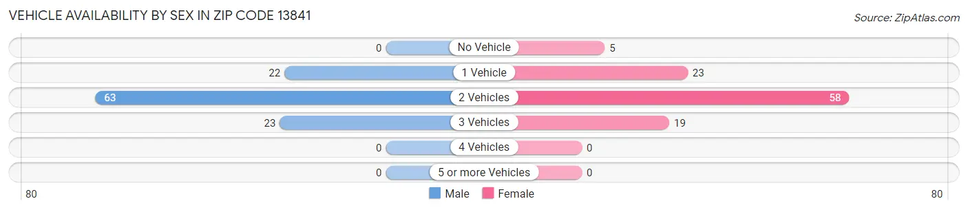 Vehicle Availability by Sex in Zip Code 13841