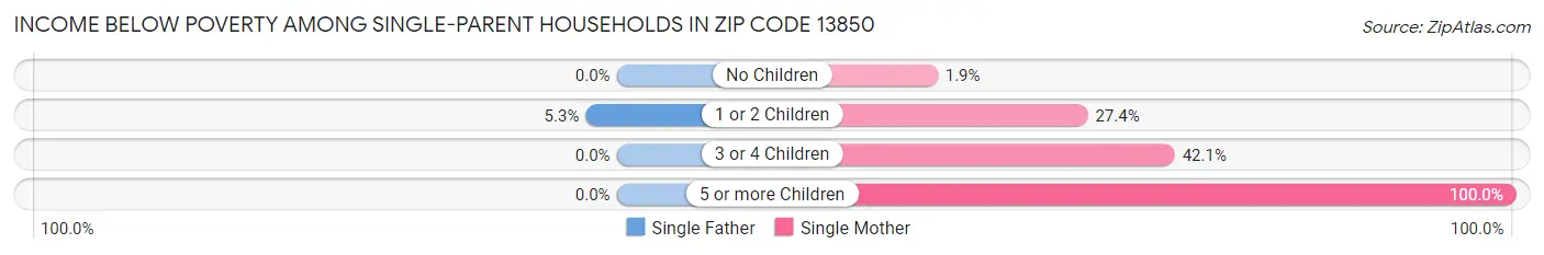 Income Below Poverty Among Single-Parent Households in Zip Code 13850