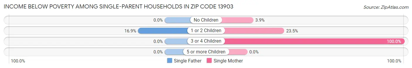 Income Below Poverty Among Single-Parent Households in Zip Code 13903