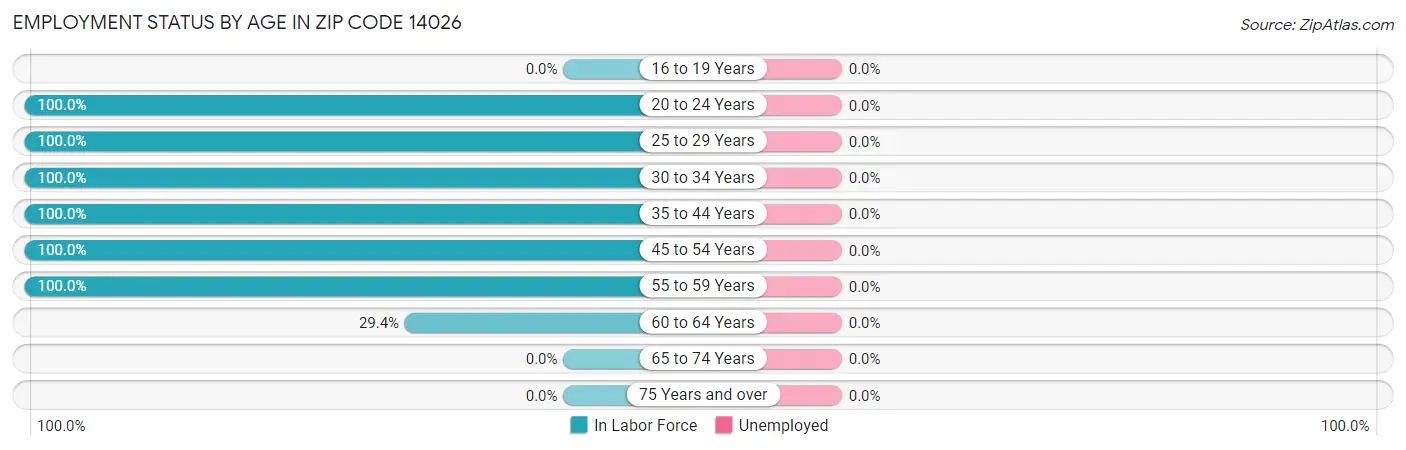 Employment Status by Age in Zip Code 14026