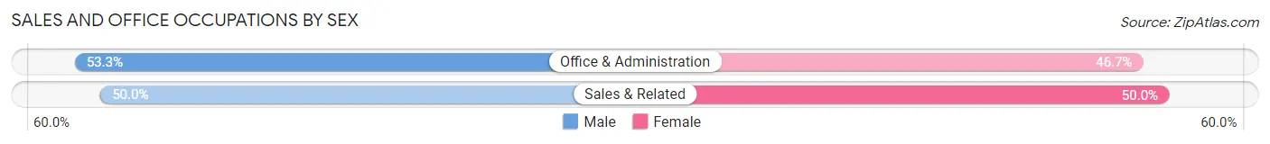 Sales and Office Occupations by Sex in Zip Code 14028