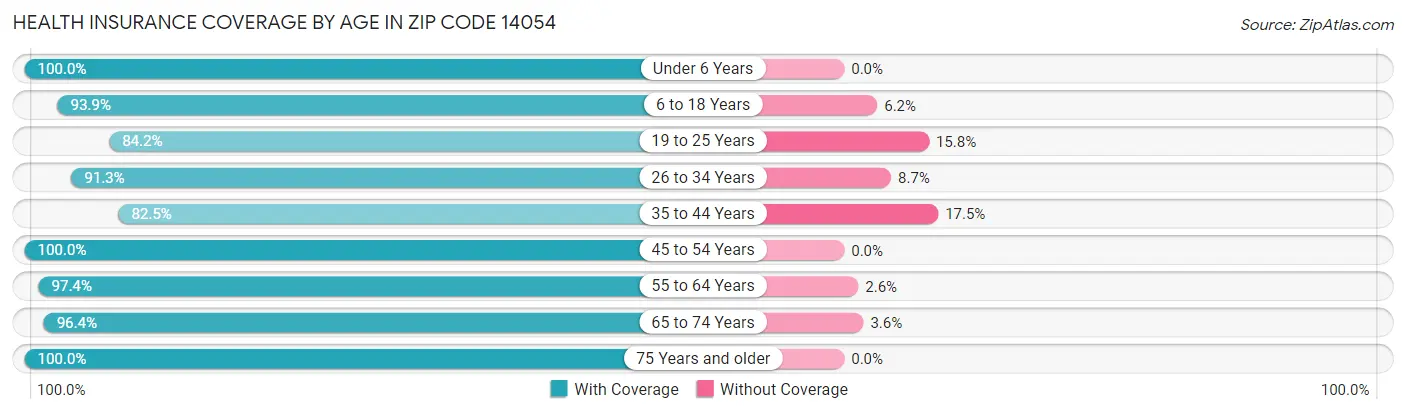 Health Insurance Coverage by Age in Zip Code 14054