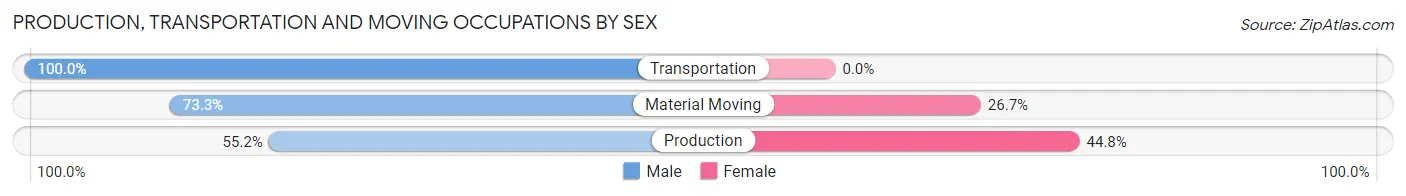 Production, Transportation and Moving Occupations by Sex in Zip Code 14054