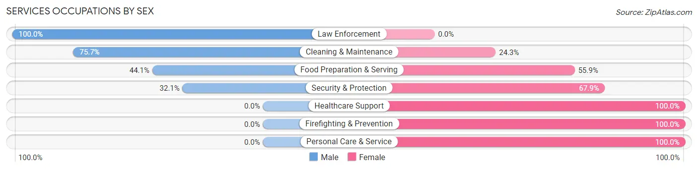 Services Occupations by Sex in Zip Code 14065