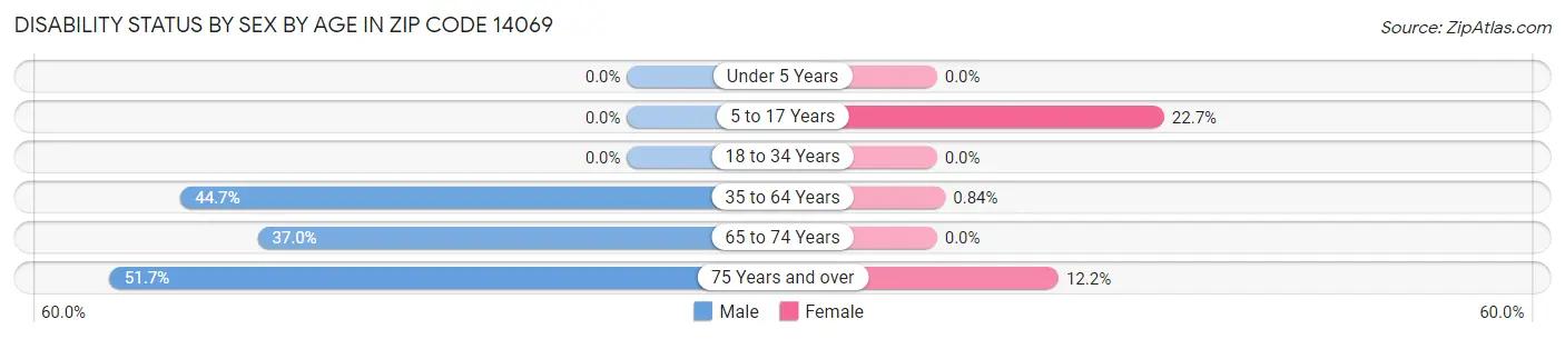 Disability Status by Sex by Age in Zip Code 14069