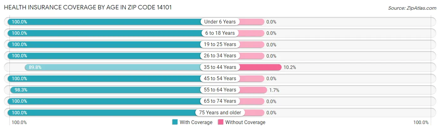 Health Insurance Coverage by Age in Zip Code 14101