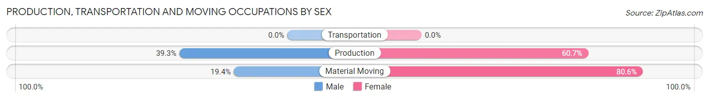 Production, Transportation and Moving Occupations by Sex in Zip Code 14109