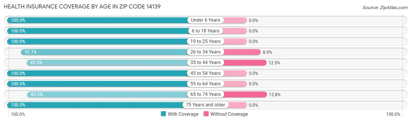Health Insurance Coverage by Age in Zip Code 14139